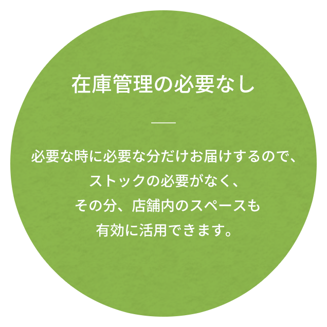 在庫管理の必要なし